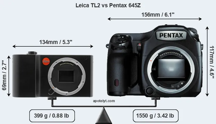 Size Leica TL2 vs Pentax 645Z