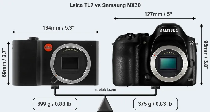 Size Leica TL2 vs Samsung NX30