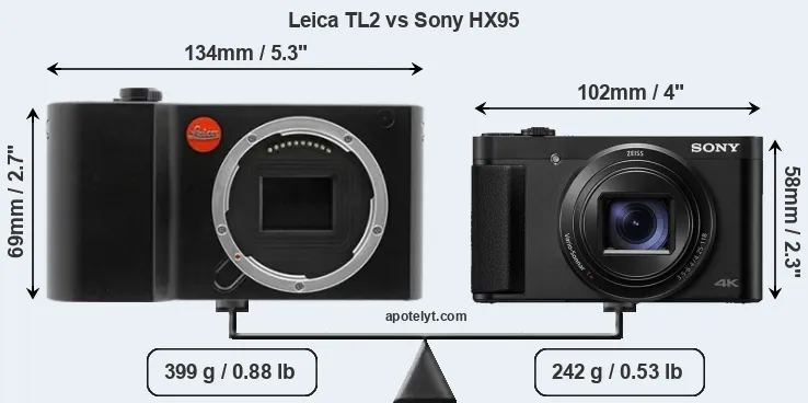 Size Leica TL2 vs Sony HX95