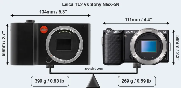 Size Leica TL2 vs Sony NEX-5N