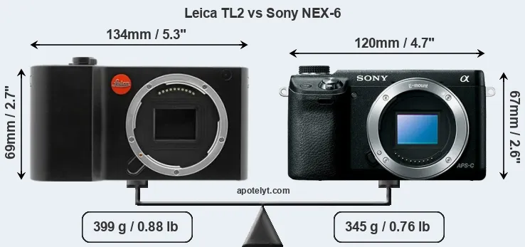 Size Leica TL2 vs Sony NEX-6