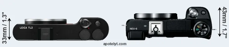 Compare TL2 versus NEX-6 top