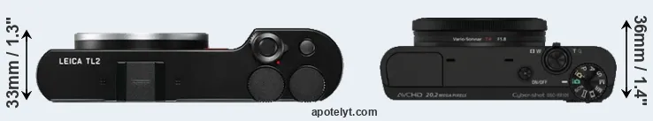 Compare TL2 versus RX100 top