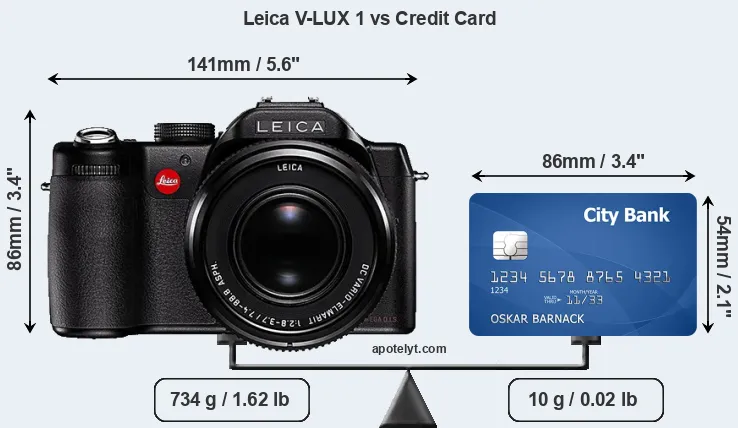 Leica V-LUX 1 vs credit card front