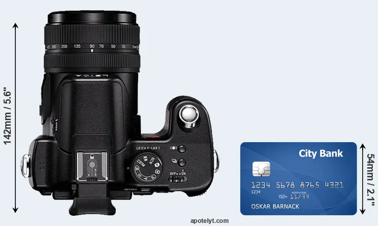 V-LUX 1 versus credit card top view