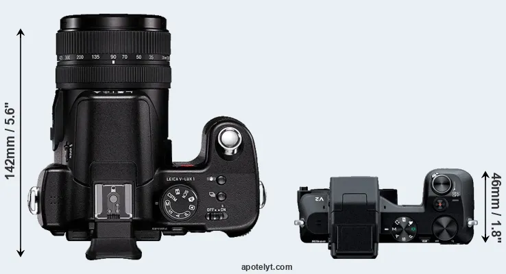 Compare V-LUX 1 versus V2 top
