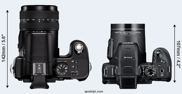 Compare V-LUX 1 versus B700 top