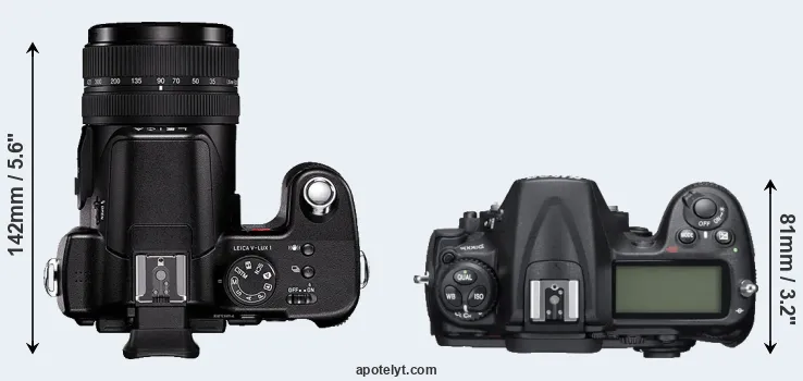 Compare V-LUX 1 versus D300S top