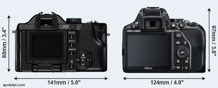 Comparison V-LUX 1 or D3500 rear