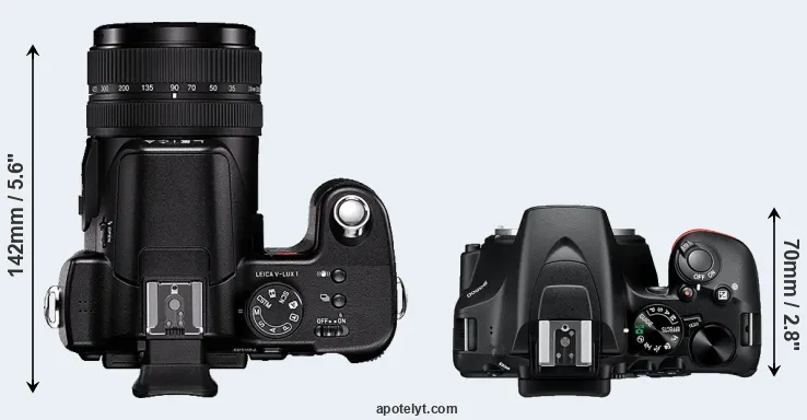 Compare V-LUX 1 versus D3500 top