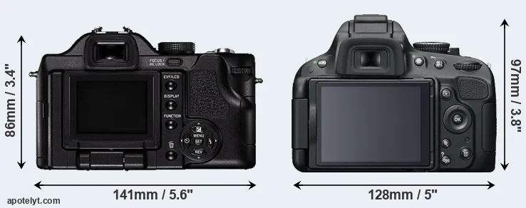 Comparison V-LUX 1 or D5100 rear