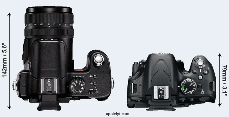 Compare V-LUX 1 versus D5100 top