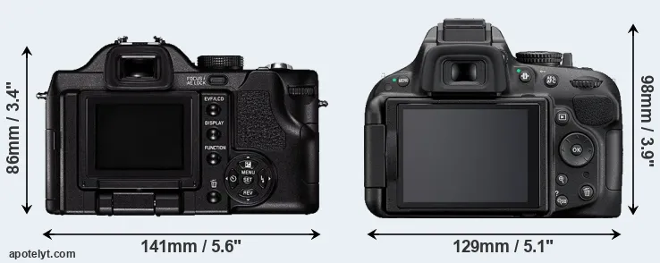Comparison V-LUX 1 or D5200 rear