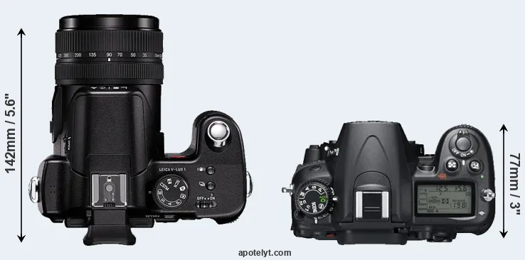 Compare V-LUX 1 versus D7000 top