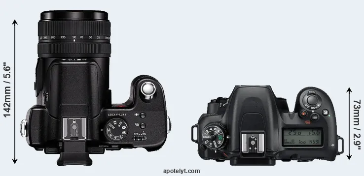 Compare V-LUX 1 versus D7500 top