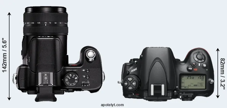 Compare V-LUX 1 versus D800 top