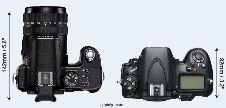Compare V-LUX 1 versus D800E top