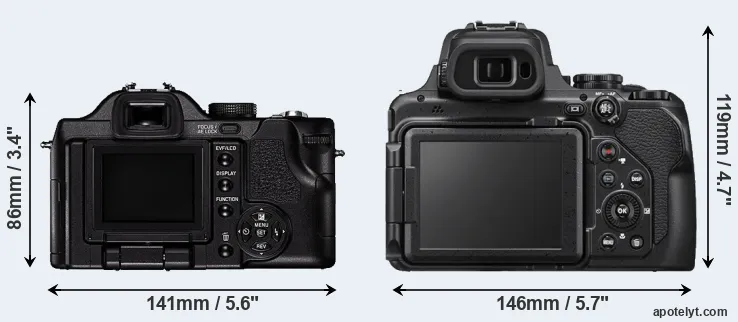 Comparison V-LUX 1 or P1000 rear