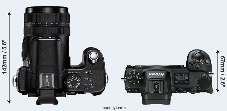 Compare V-LUX 1 versus Z6 top