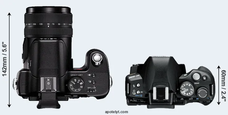 Compare V-LUX 1 versus E-600 top
