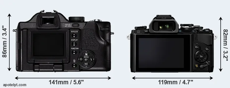 Comparison V-LUX 1 or E-M10 rear
