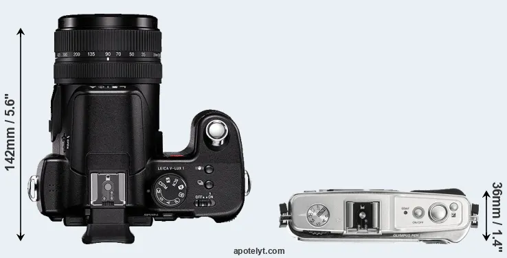 Compare V-LUX 1 versus E-P1 top