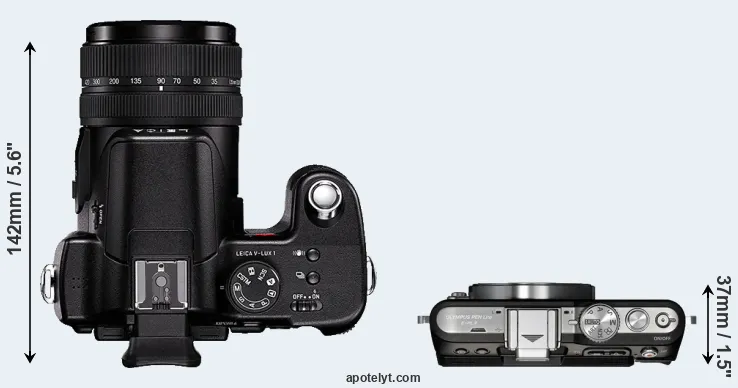 Compare V-LUX 1 versus E-PL3 top