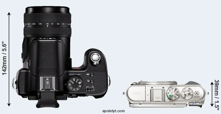 Compare V-LUX 1 versus E-PL9 top