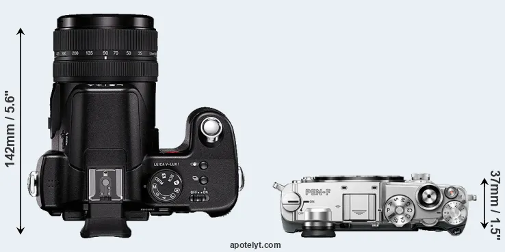 Compare V-LUX 1 versus PEN-F top