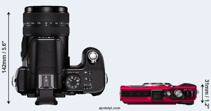 Compare V-LUX 1 versus TG-4 top