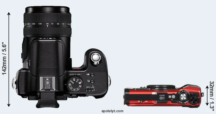 Compare V-LUX 1 versus TG-5 top