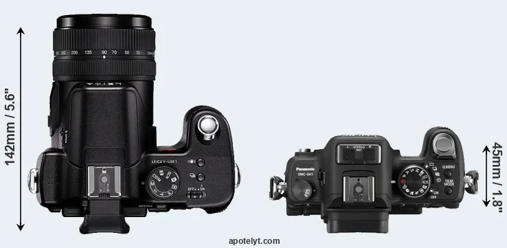 Compare V-LUX 1 versus GH1 top