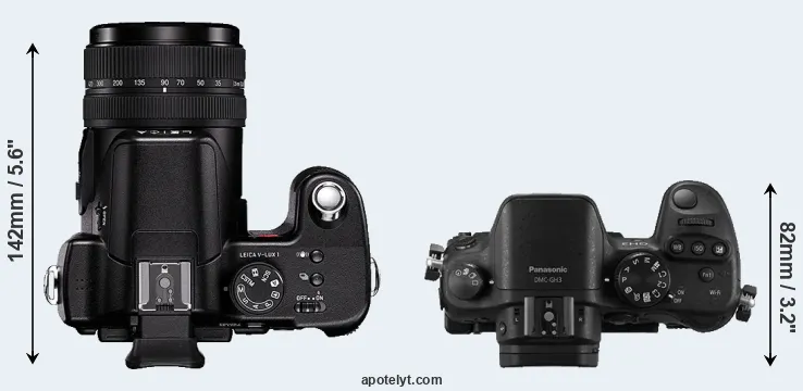 Compare V-LUX 1 versus GH3 top