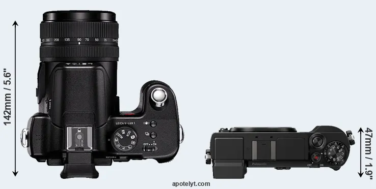 Compare V-LUX 1 versus GX9 top