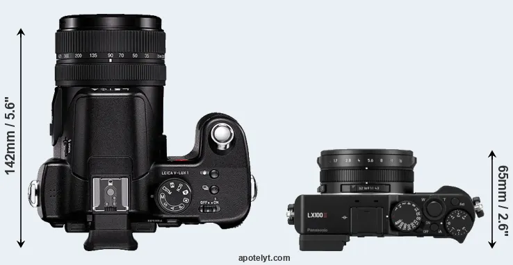 Compare V-LUX 1 versus LX100 II top