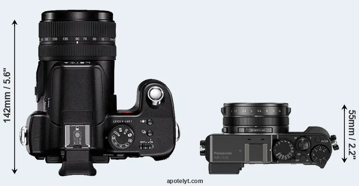 Compare V-LUX 1 versus LX100 top