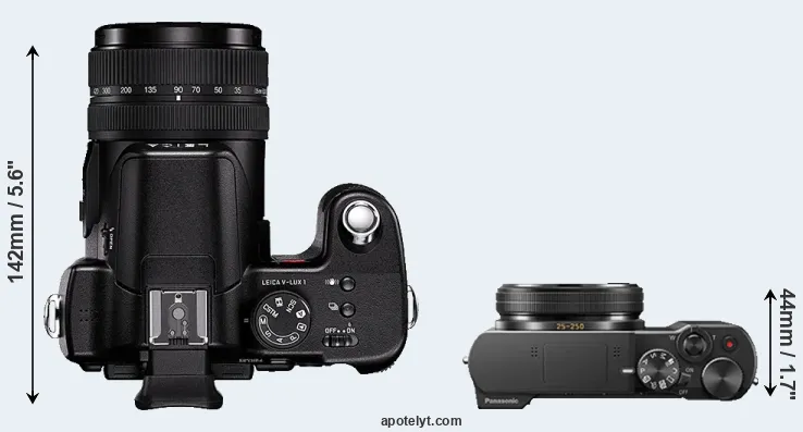 Compare V-LUX 1 versus TZ100 top