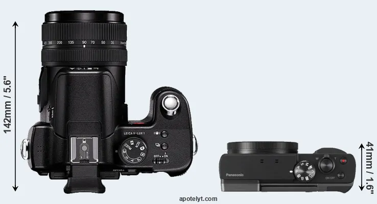 Compare V-LUX 1 versus TZ90 top