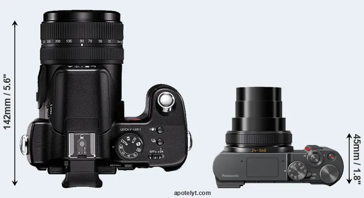 Compare V-LUX 1 versus ZS200 top