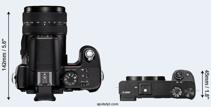 Compare V-LUX 1 versus A6000 top