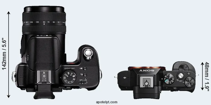 Compare V-LUX 1 versus A7S top