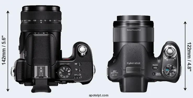Compare V-LUX 1 versus H400 top