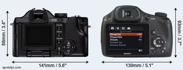 Comparison V-LUX 1 or HX350 rear