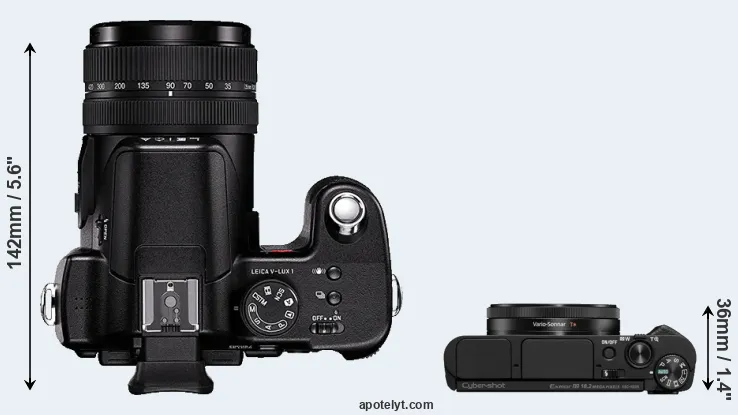 Compare V-LUX 1 versus HX99 top