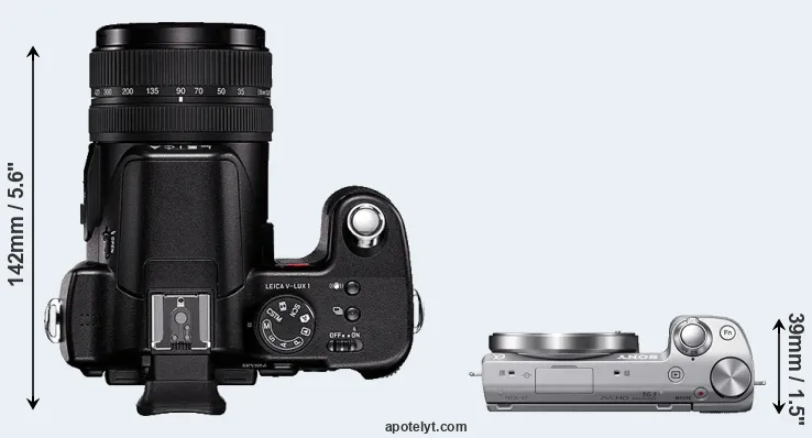 Compare V-LUX 1 versus NEX-5T top