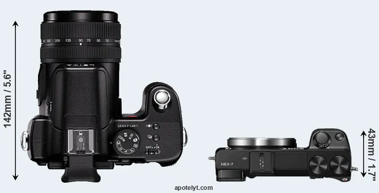 Compare V-LUX 1 versus NEX-7 top