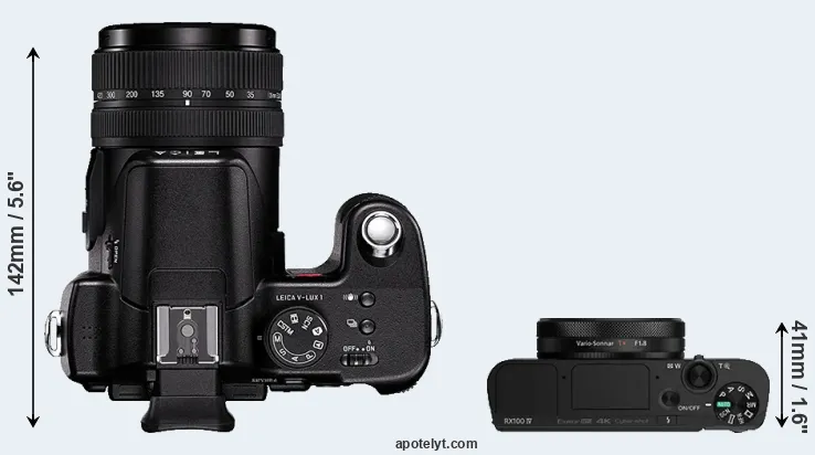 Compare V-LUX 1 versus RX100 IV top