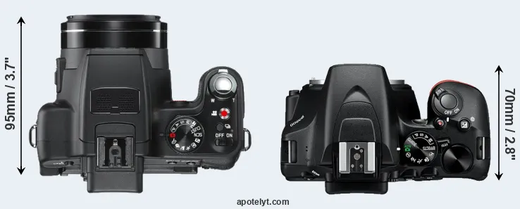 Compare V-LUX 2 versus D3500 top