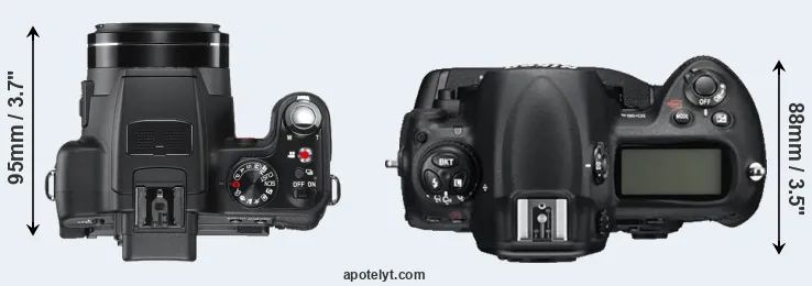 Compare V-LUX 2 versus D3S top