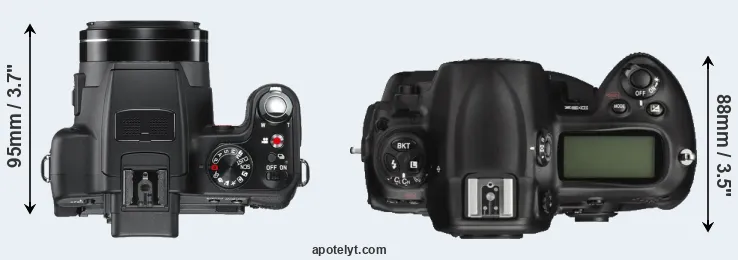 Compare V-LUX 2 versus D3X top
